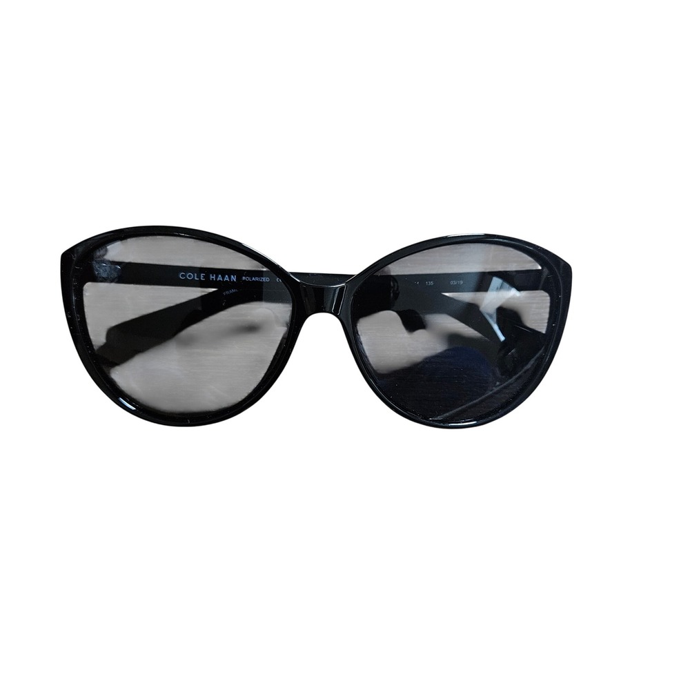 Cole Haan CH9000 Cat Eye Polarized Sunglasses Shiny Black Frame 58-14-135